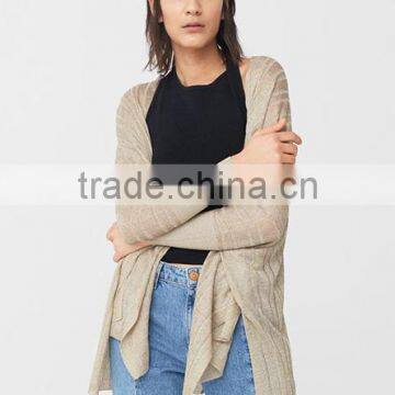 Women's Dolman Long Sleeve Loose Cashmere Knitted Thin Cardigan With Best Quality photo-2