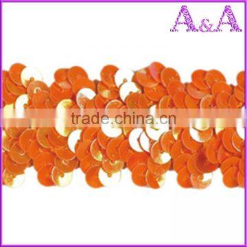 Orange wedding dress decorative trim materials fabric chemical embroidery with beads cord guipure bobbin lace