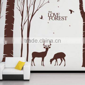 Large Tree And Deer The Love Forest Wall Decal Sticker Living Room Removable