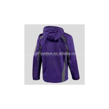 Mens Purple Winter Running Softshell Jackets With Hood