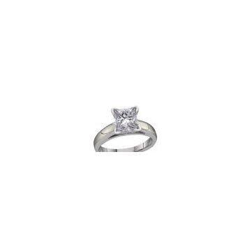 2.01Ct Princess Cut Diamond Ring In 14K White Gold