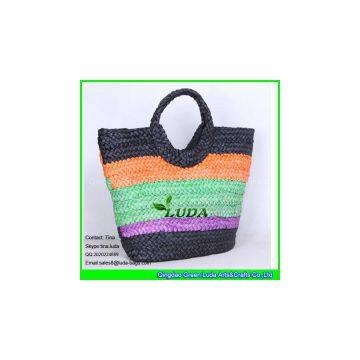 Summer Colorful Beach Bags Handmade Cornhusk Straw Bags