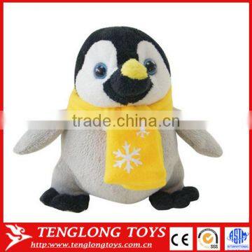 New arrival Hot Selling Plush Christmas Stuffed Penguin Toy with hat and scarf