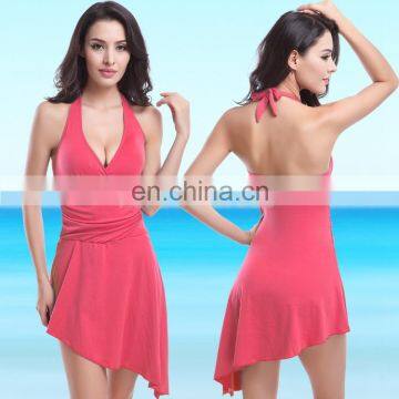 high quality classical wholesale solid color bikini sexy cover up beach dress beachwear