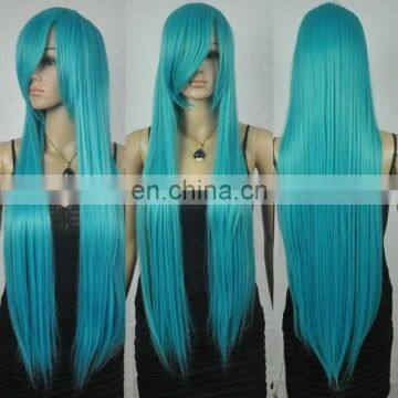 Blue long straight wig hot sale party wigs for men with competitive price FW2016