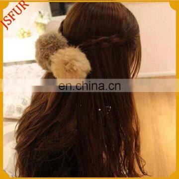 Newly top quality real rabbit fur ball hair band