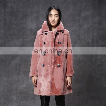 Merino sheep shearling long coat best quality