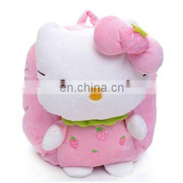 Dongguan manufacturer produce plush hello kitty backpack for kids