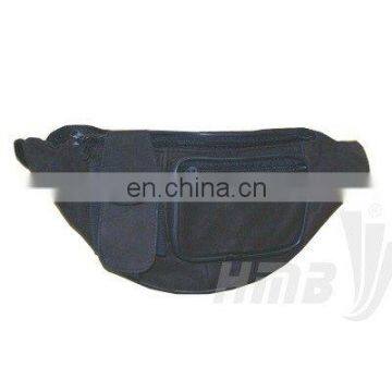 HMB-152A LEATHER FANNY PACK BAG BELT POUCH BLACK