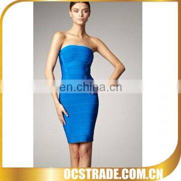 blue wholesale strapless pencil dress