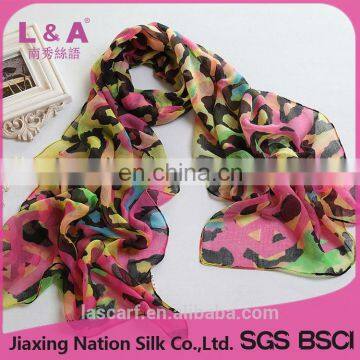 Women Polyester Colorful Animal Print Long Scarf (PP066 L )