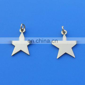 shinny silver plate star shape custom logo charm pendants