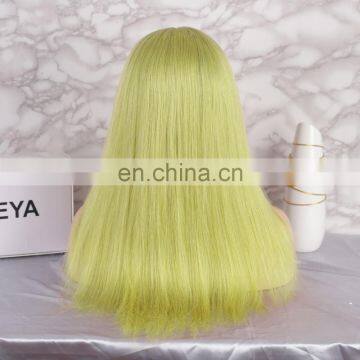 2018 Fashion Green Color With Dark Roots Full Lace Wig Brazilian Human Hair photo-4