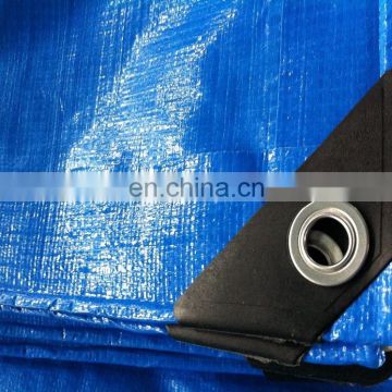 blue color pe tarpaulin with reinforced aluminum eyelets for home and garden