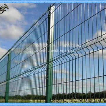 Green Vinyl Coated Decorative Welded Wire Mesh 3D Fence Panels for Playground