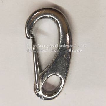 50mm Boat Marine Stainless Steel Egg Shape Spring Snap Hook Clips Quick Link Carabiner Buckle Eye Shackle