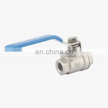 Two piece stainless steel ball valve