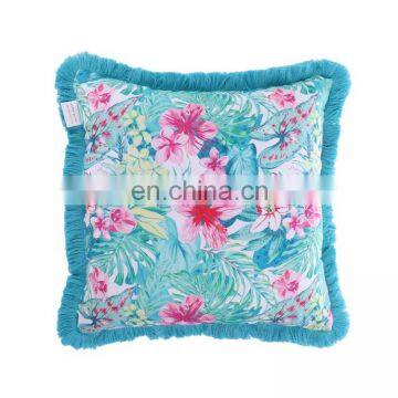 Decorative Square Accent Pillow Case 18x18inch Abstract Flower Arrangement Style Nature Elements Vibrant photo-2