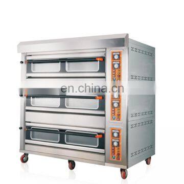 Commercial glass door three Compartment Gas Deck Oven for Bread Baking