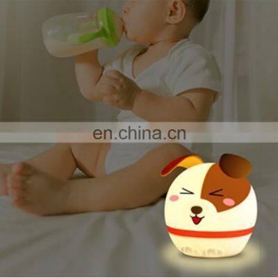 Wholesale Cute Dog Style Silicone Night Light For Kids  Rechargeable LED Deco Light Night Lamp Baby Room For Feeding