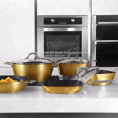 Forged Hammered Exterior Design Non Stick Aluminum Casserole Aluminium Cookware Manufacturer photo-4