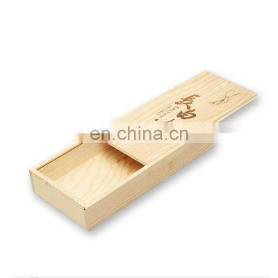 customized square or rectangle wood sliding lid top packing gift box