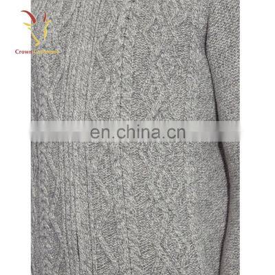 Men Cashmere Wool Turtle Neck Cable Cardigan photo-4