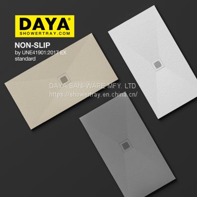 DAYA Resin Solid Surface Bathroom Artificial Stone Light Shower TrayBlanco，Crema，Cemento，Antracite，Nero struttura in legno piatto doccia colorato