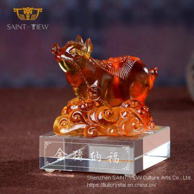 Crystal Glass Mini Animal Sculpture Home Accessories Baby Newborn Wedding Return Gift