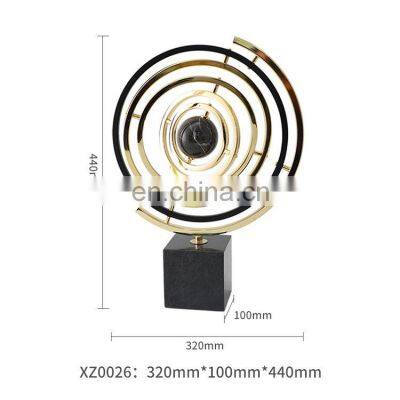 Nordic Living Room Metal Gold Black Marble Sculpture Iron Modern Home Decor Accessories for Living Room photo-3