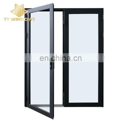 Most popular waterproof double glazed aluminum casement door for commercial house