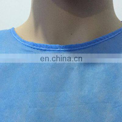 Disposable Blue Isolation Gown CE SMS SMMS Gown With Wide Belt photo-4