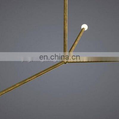 Modern European and American Family Hotel Decoration Lighting Brass Metal Industrial Style Arrow Large Linear Chandelier photo-5