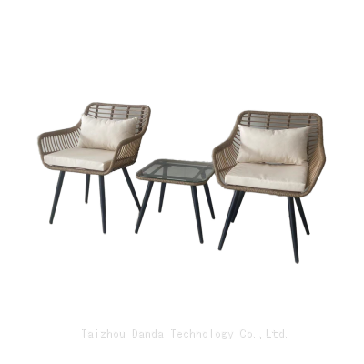3pcs steel garden rattan sets