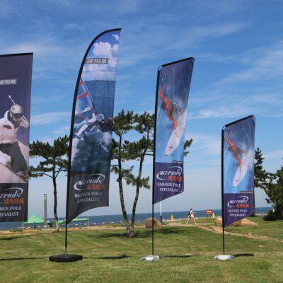 Combo Flag Pole：Sharkfin Teardrop Feather Rectangle Flag Stand Versatile Advertising Display for Events & Promotions