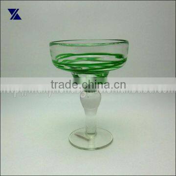 margarita glass , wine glass drinking glass hand blown