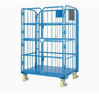 Platform Trolley with Metal Cage Enhances Cargo Security roll cage logistic trolley carts