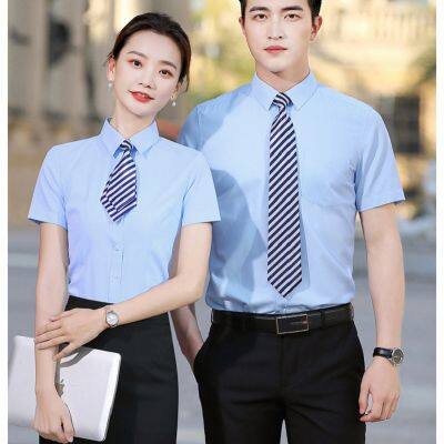 Chemise à manches longues, vêtements de travail, chemise à manches courtes, costume d'affaires sur mesure photo-3