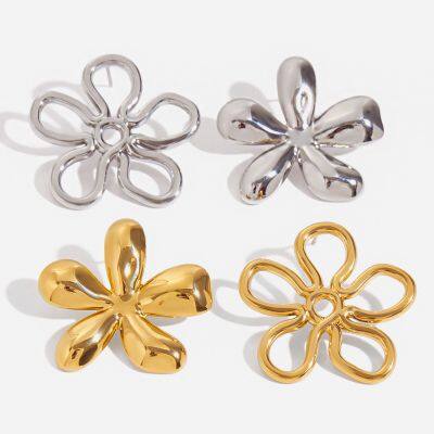 Неразводящиеся золотопокрытые серьги - индивидуальные модные украшения из нержавеющей стали оптом