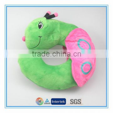 Colorful high quality stuffed plush butterfly neck pillow