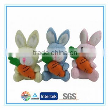 Cheap plush toy stuffed rabbit with carrot keyring