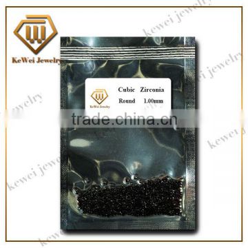 CZ gemstone vacuum packing 1mm black cubic zirconia stone