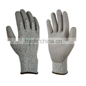 nylon grey pu coated gloves/ PU coated working gloves