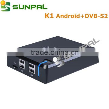 Original K1 DVB S2 Android TV Box + DVB-S2 Sat TV Receiver K1 S2 Amlogic S805 Quad Core 1GB/8GB Wifi Kodi 16.0