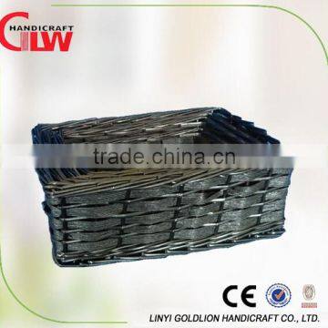 Set of 4 paper and willow hand woven storage basket wholesale