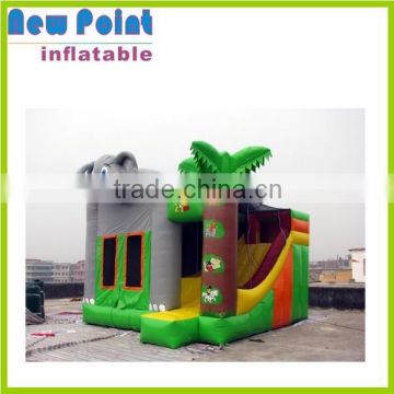 Holiday elephant inflatable combo bouncer house for kids bounce house with slide