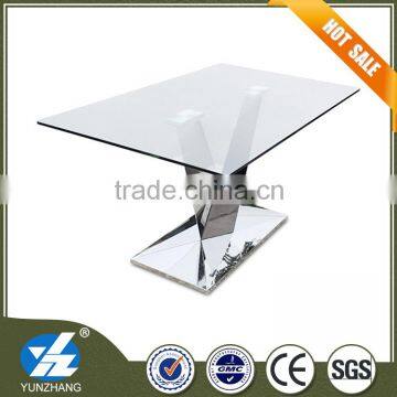 Metal Material and No Folded glass top table