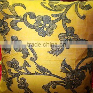 Indian printed cushion cover, polyester/viscose staple fabric