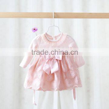 2015 Latest design autumn baby girls dress infant lace princess dresses