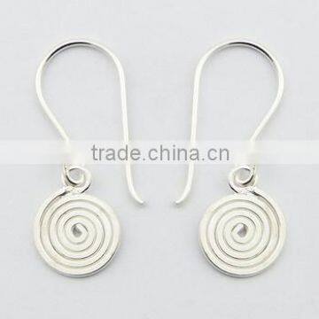 Petite Sterling Silver Spiral Dangle Earrings